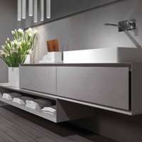 Commercial bathroom vanity, double sinks bathroom cabinet, modern simple bathroom Australian standard