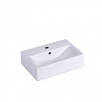 L345 460mm Modern popular style white color ceramic art sinks single hole cabinet basin for hotel