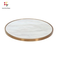 Commercial furniture round square marble dining table top for restaurant