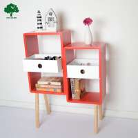 wooden shelf for kids Eddie 2 cube with drawer J