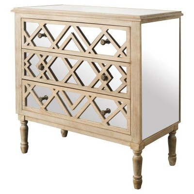 3 Drawer Mirrored Accent Chest